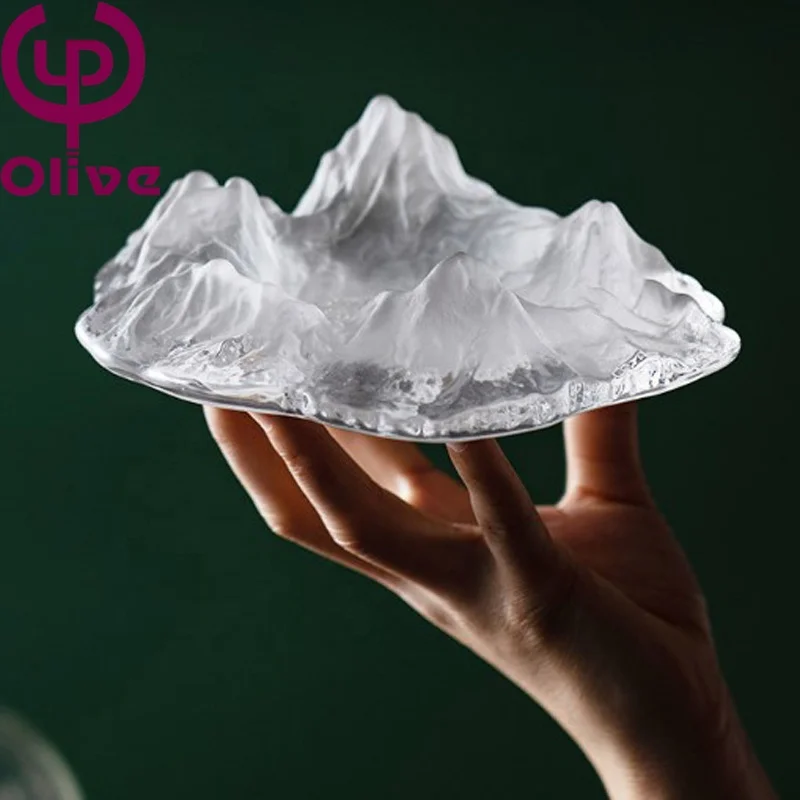 Smart Japanese light luxury tabletop decoration ornaments crystal glass cigar iceberg ashtray