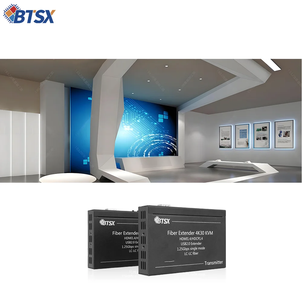 20km Fiber Optic DVI Extender High Resolution EDID Management Multi-Function Interface