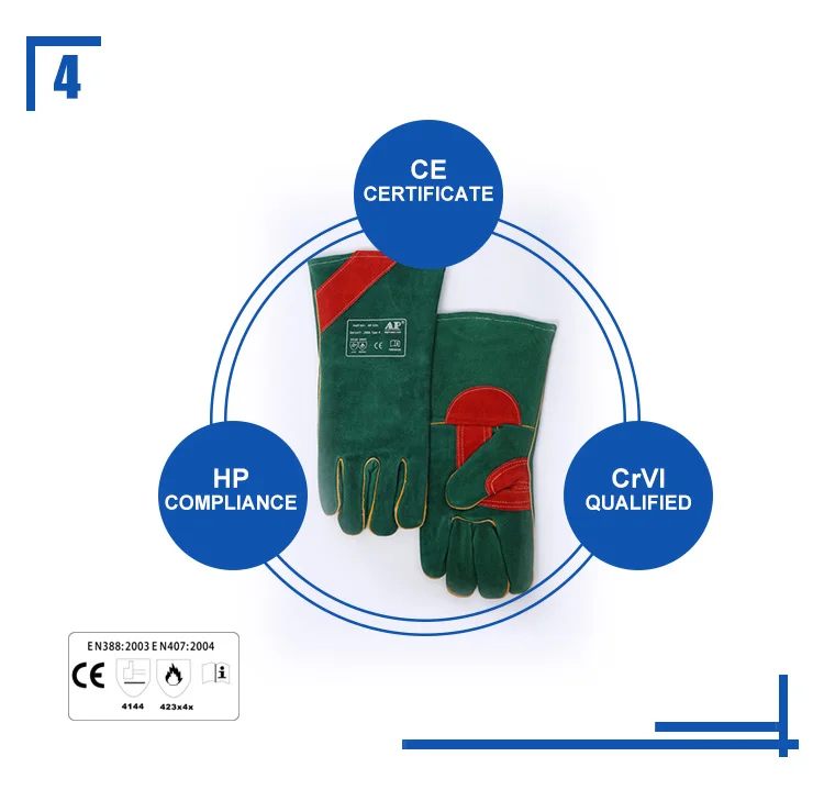 AP-3201 OEM Split cowhide leather gloves for mig welding heavy duty  abrasion heat resistiant welding gloves