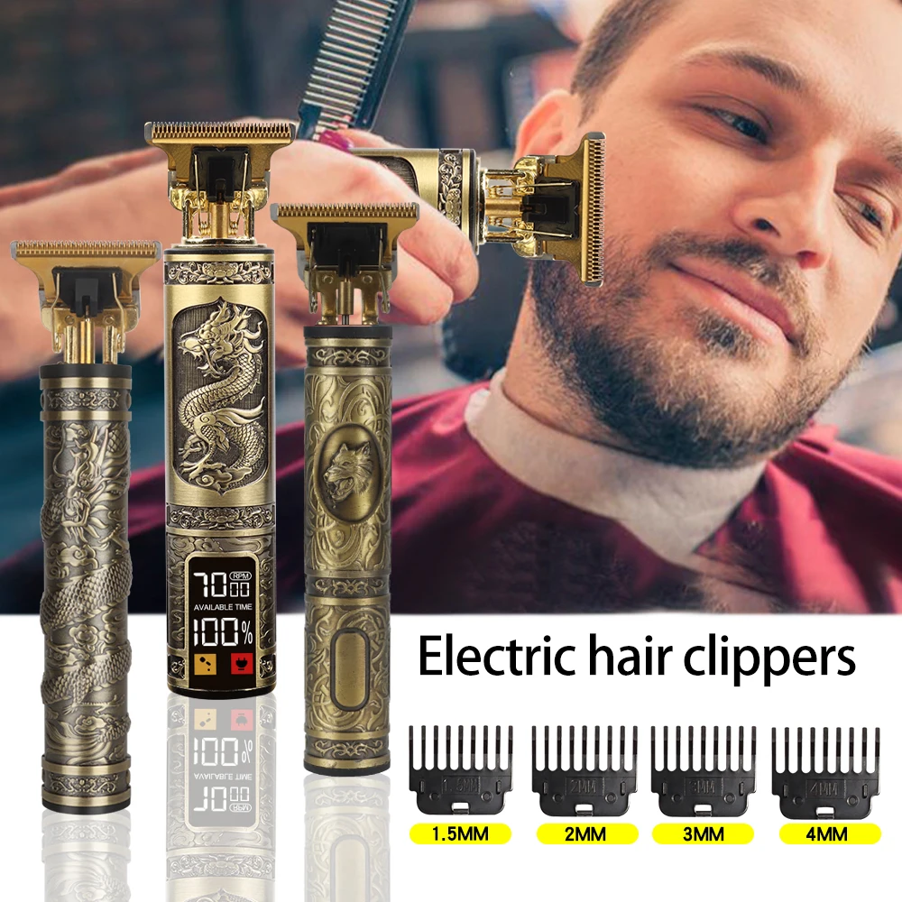 Man USB Vintage T9 Baldheaded Electric Hair Trimmer Cordless Clippers Professional Barber Hair Cutting Machine