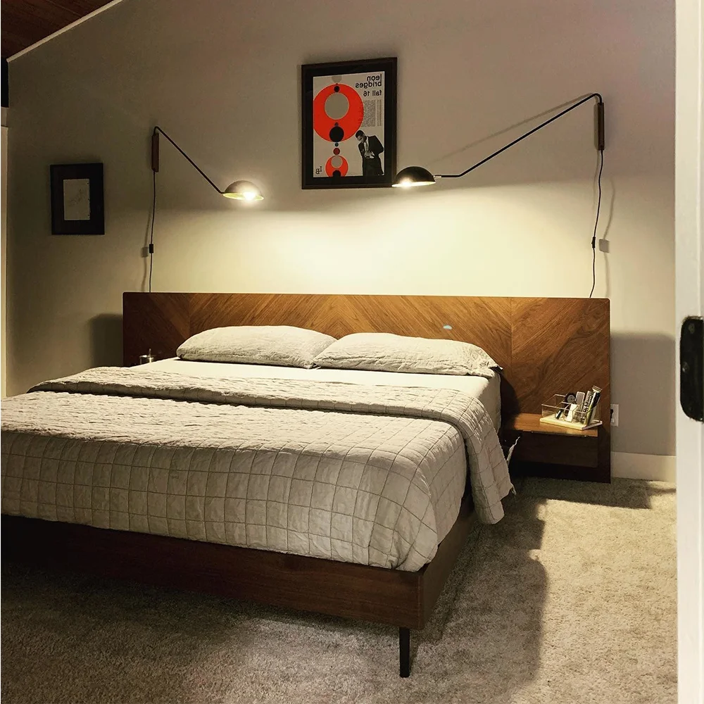 Rustic King Bed Frame with Nightstands Handmade Wooden Bedroom Furniture