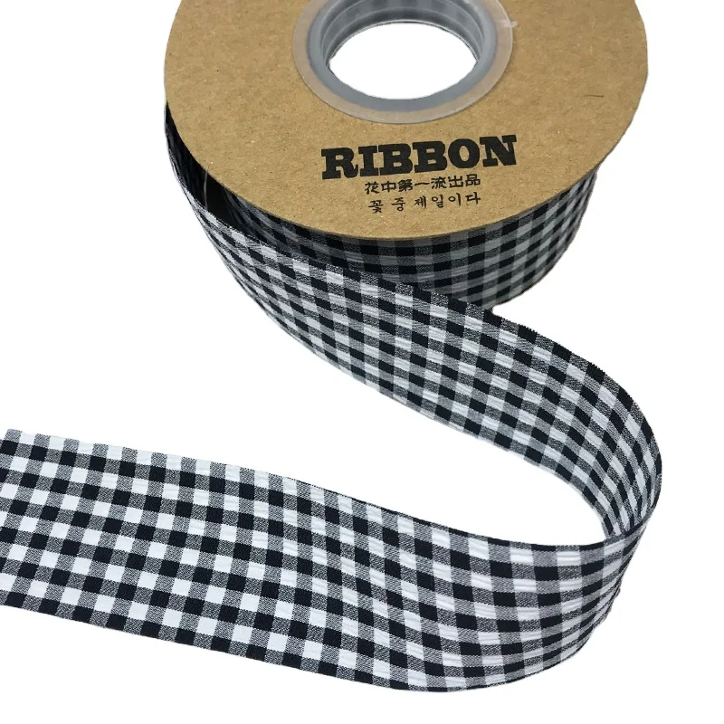 4cm lattice Cloth strip ribbon Headdress Shoe accessories  Sleeve Socks clothes Flower packaging materials bowknot