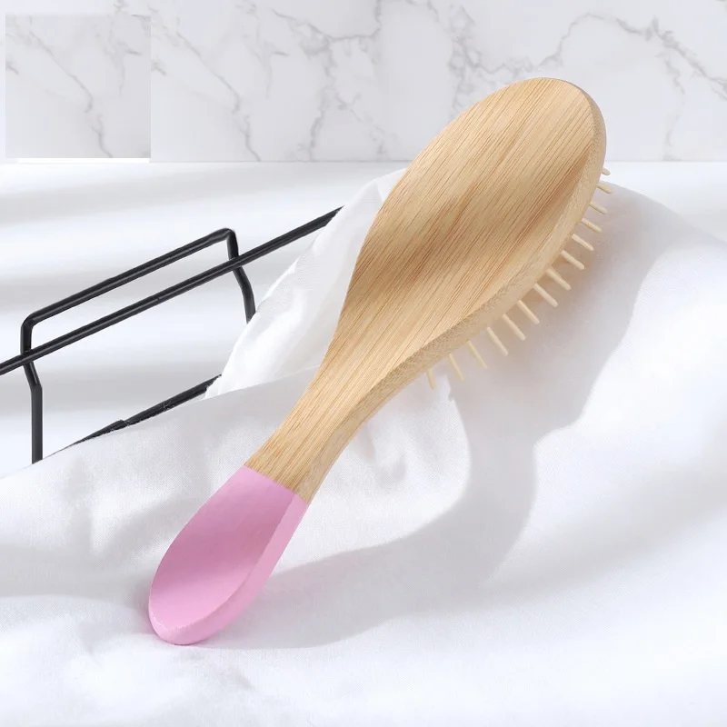Wholesale Massage Natural bamboo  hair brush Oval Hair detangling hair Brush