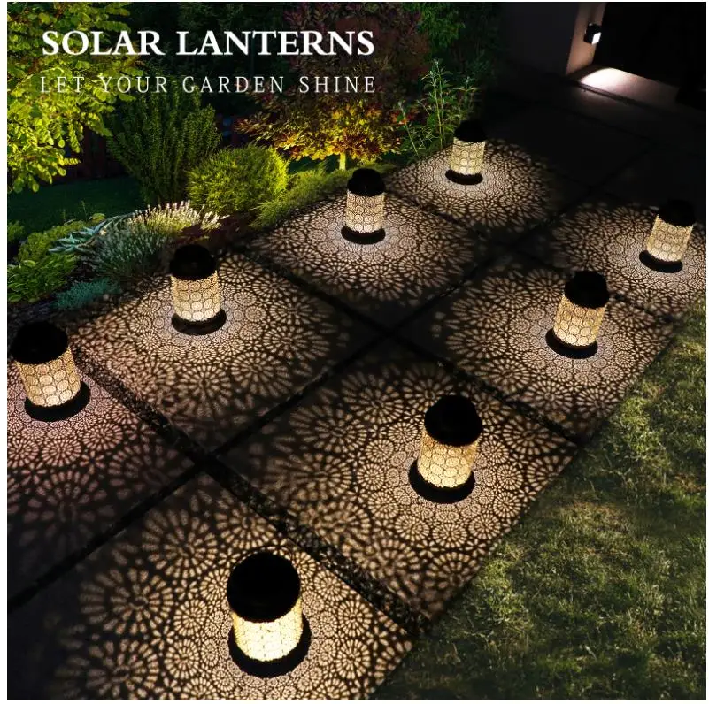 Outdoor Waterproof Decorative Lantern Hanging Big Solar Metal Watering Can Lights For Garden Table Patio Yard Pathway Walkway