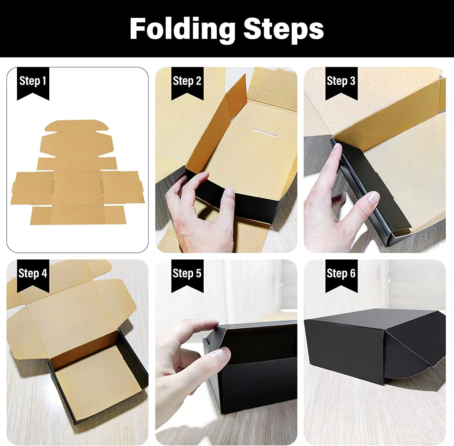 Wholesale Factory Custom Logo Corrugated Packaging Gift Boxes Mailer Cardboard Shipping Boxes Small Business Black Paper