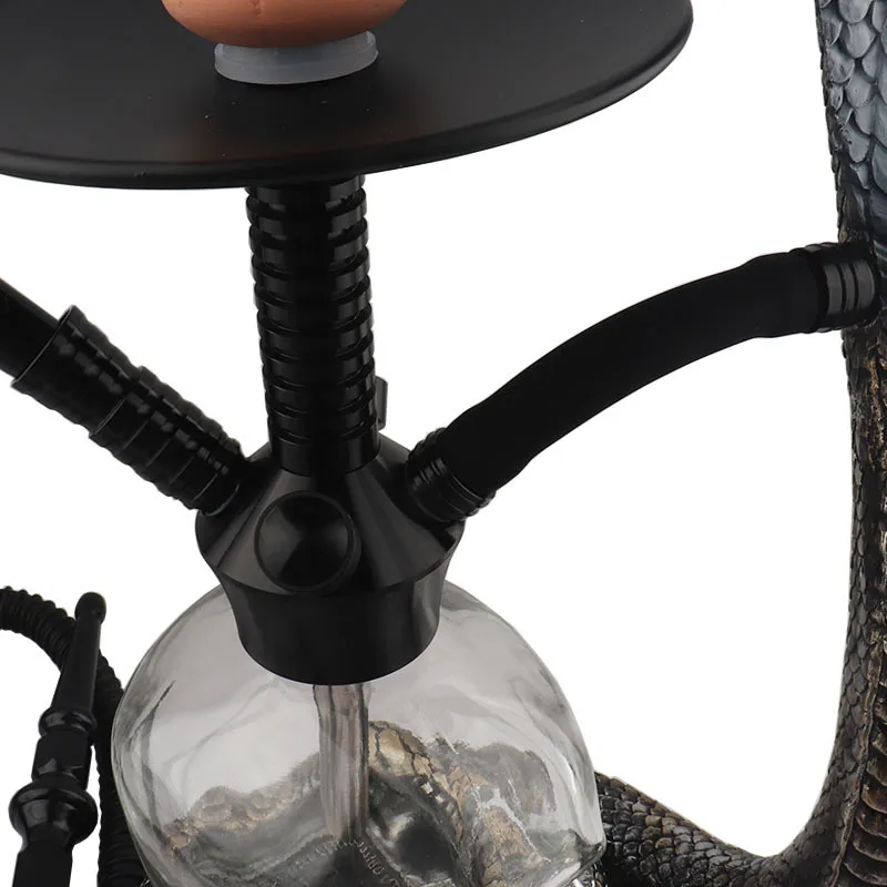 Fashion snake Arab hookah full set of bar with led light hookah bottle snake pipe bottle Multiple straws