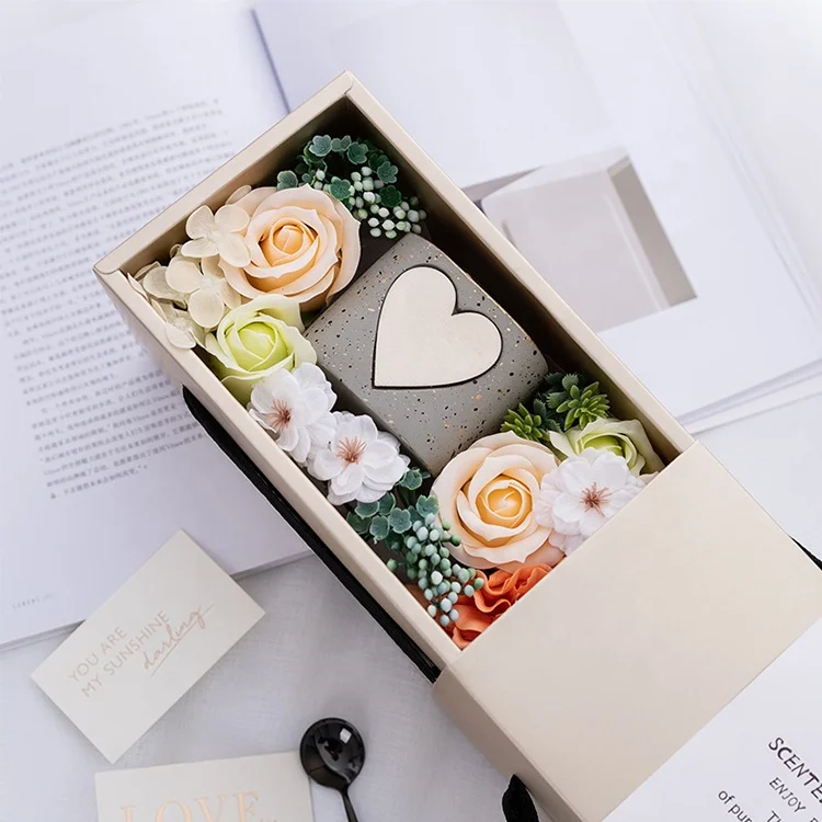 Irregular Shaped Customized Luxury Gift Rose Packaging Cardboard Paper Flower Round Box