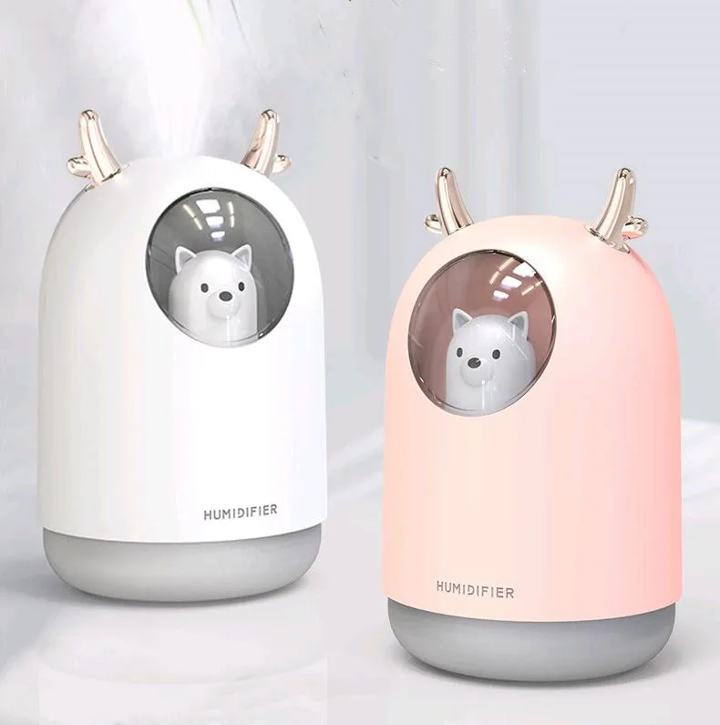 
Mini USB Table Air Humidifier with ColorFul LED Lamp 300ML Tank Essential Oil Humidifier Ultrasonic Cool Mist Diffuser 