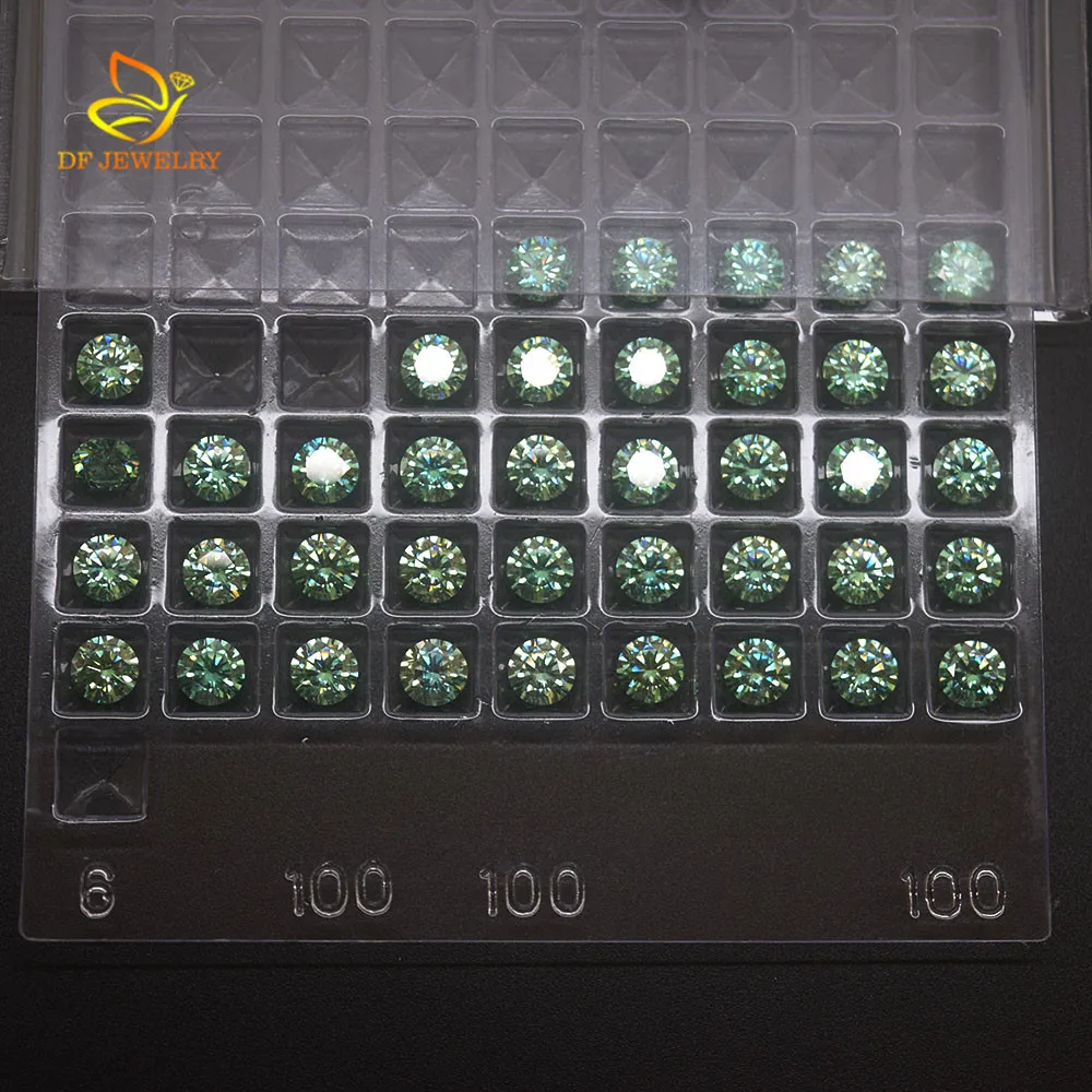 VVS Green Round Brillant cut Synthetic Diamond Moissanite For Ring