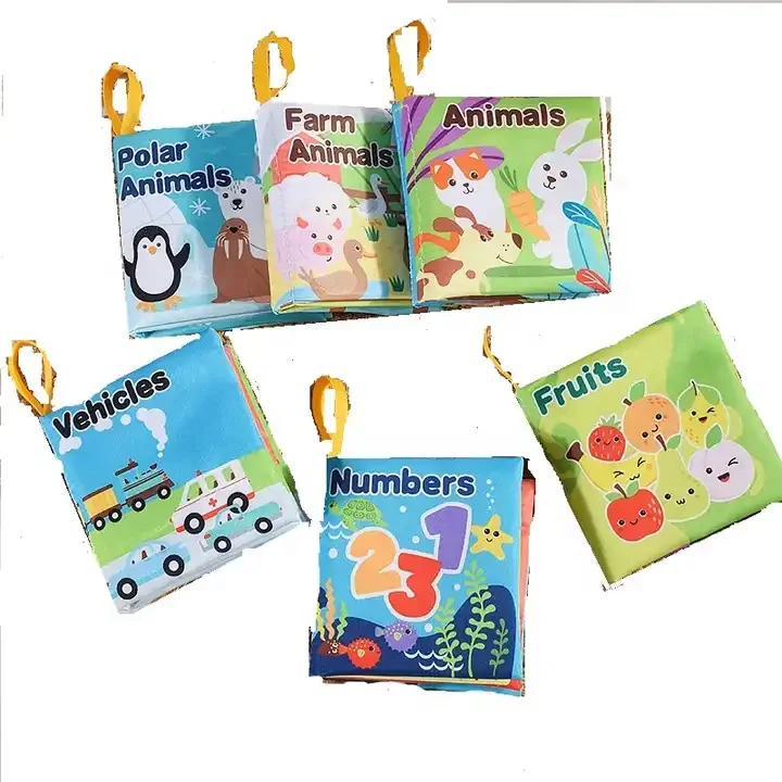 Creative design Cartoon mini Early education cloth book Activity Crinkle Baby Books Cloth Book