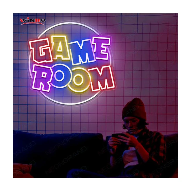 Winbo Dropshipping Custom led light neon sign Room Home Decoration Free design nostalgia game room neon sign