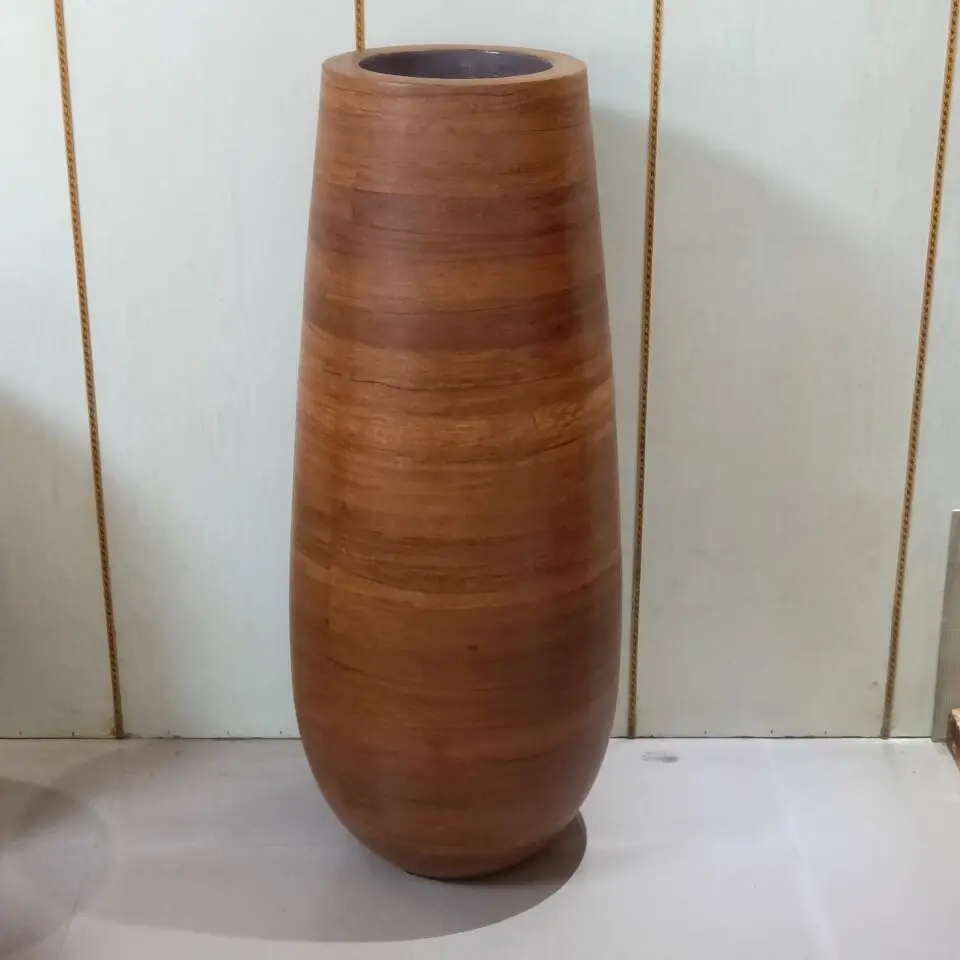 Wood Carving Handmade Fancy Style Vase Mango Wood Vase