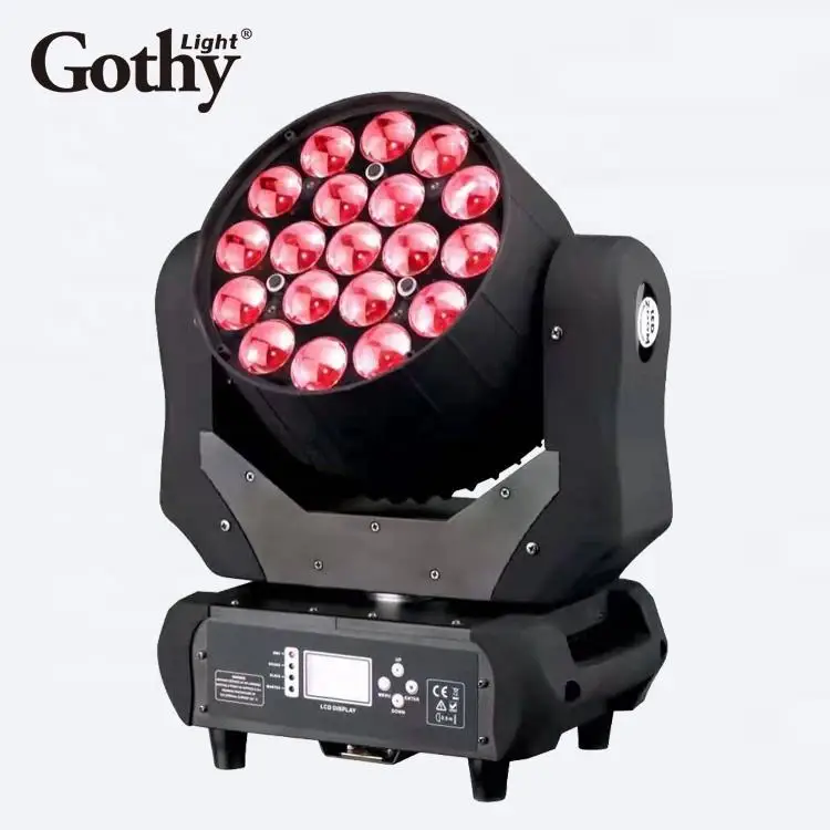 Guangzhou Wash Mac Aura 19x15W RGBW 4in1 DMX Zoom Strobe LED Wash Moving Head