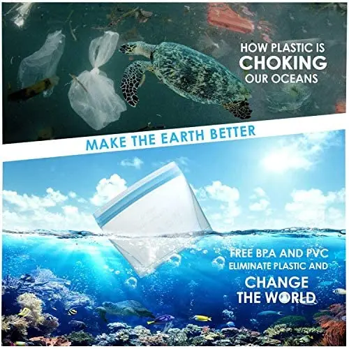 Food Bags Zip Reusable Food Storage Bags Silicone Pouch Food Storage Bag