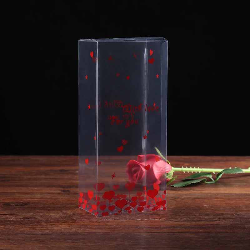 Популярная пластиковая упаковочная коробка из ПВХ с милым принтом в виде сердца и медведя Валентина, Прямая поставка с завода