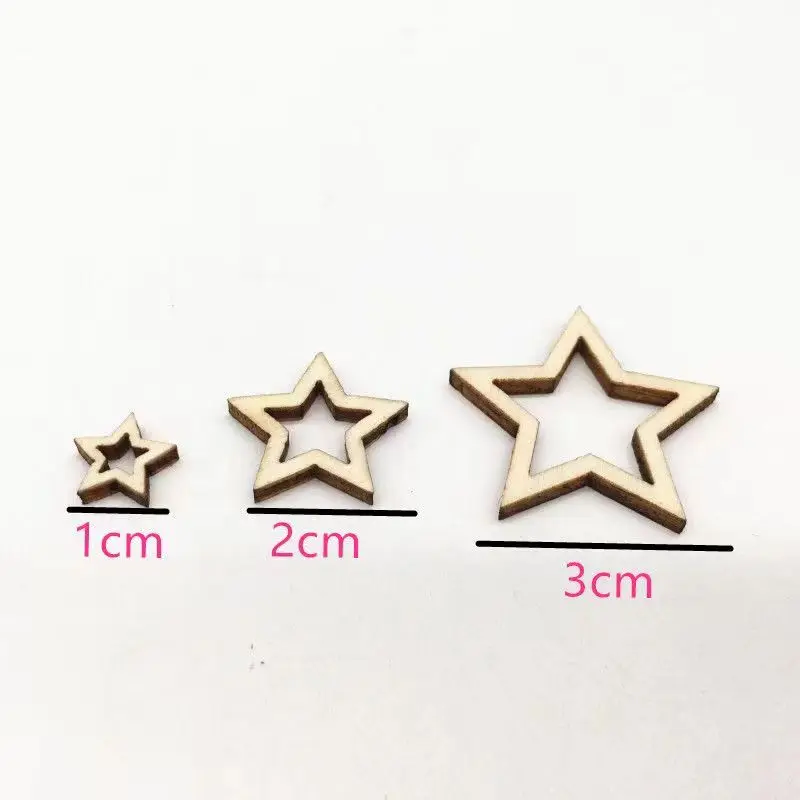 SLT Wooden Star Cutouts Hanging Ornaments Wooden Chips Wood Slices for DIY Ornament Hanging Pendant