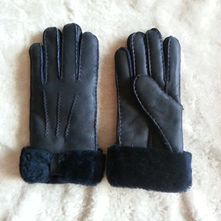 Ready To Ship New winter leather fashion warm custom women sheepskin Gloves Women men in 2025