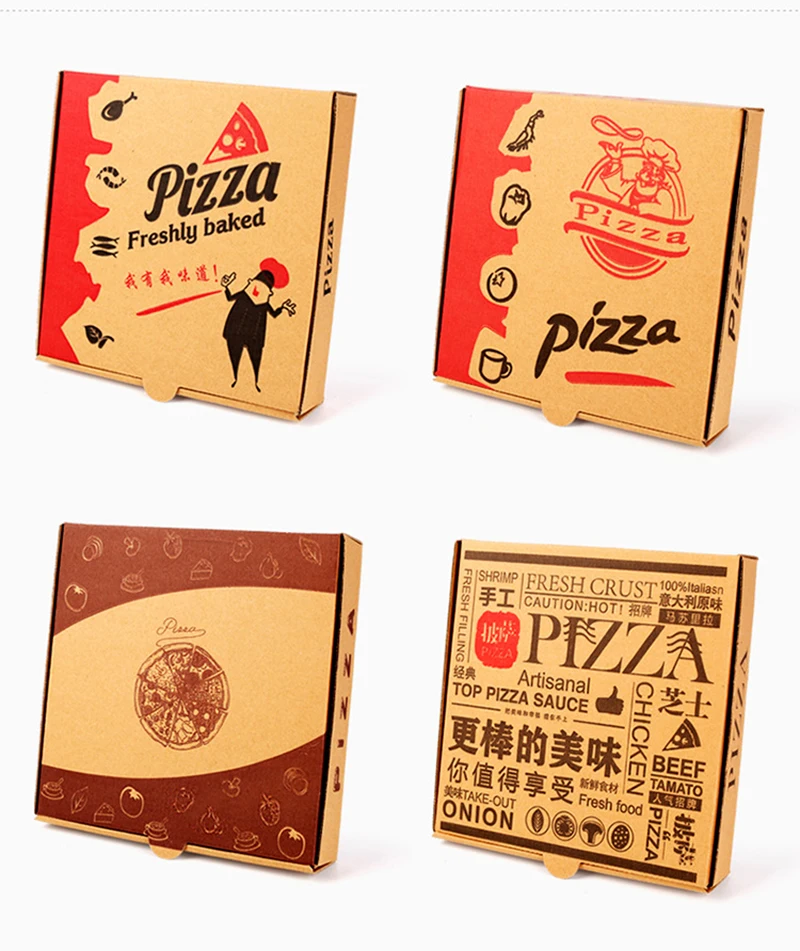 Branded paper eco friendly biodegradable food grade 12 inches pizza box with logo