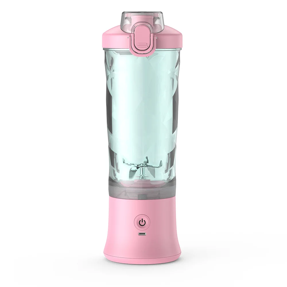 600ML Rechargeable Portable USB Electric Protein Shaker Waterproof Hand Blender with Glass Drinkware and Lid