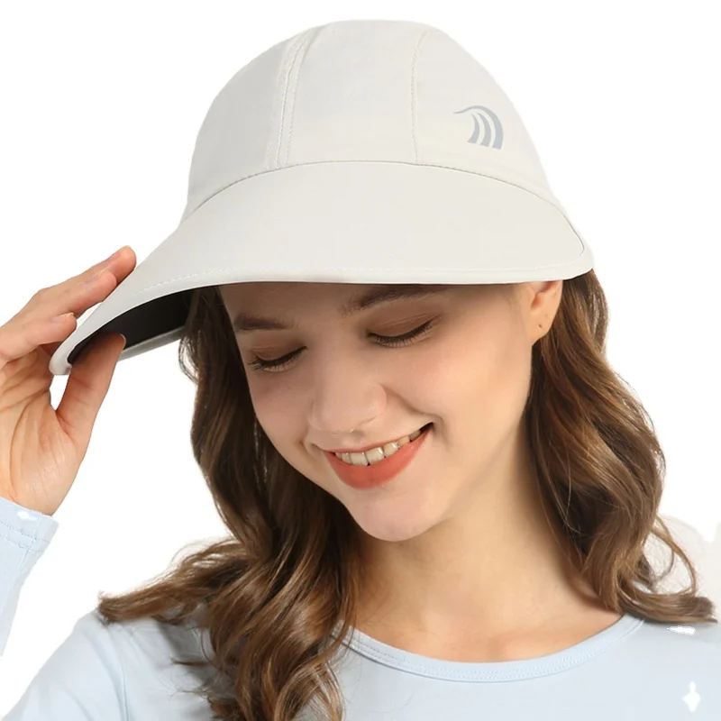 ANNIOU Summer Grey Yarn Sunscreen Pocket Packable Peaked Cap UPF50+ UV Protection Waterproof Hats for Women Wide Brim Sun Hat