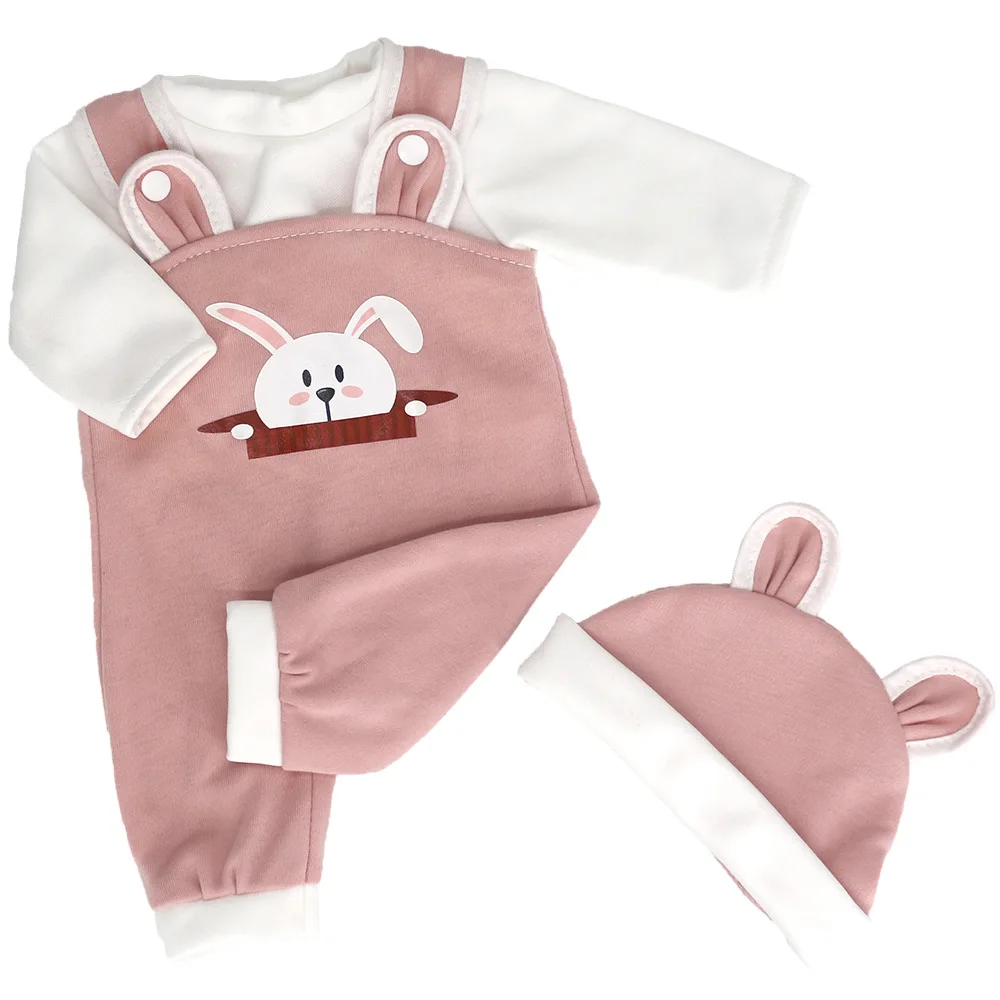 Reborn baby doll clothes 18 inch costume pink brown bunny bear three piece set for girls and boys