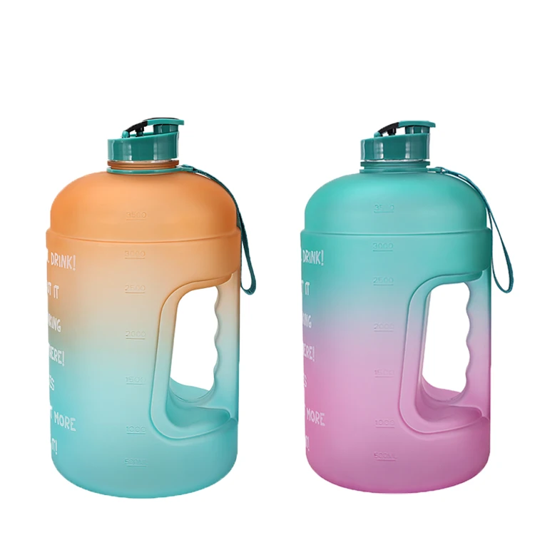 
best sellers gallon 3.78L Large Capacity motivational Water Bottle PETG Plastic Time Marker Fitness for GYM custom packing 