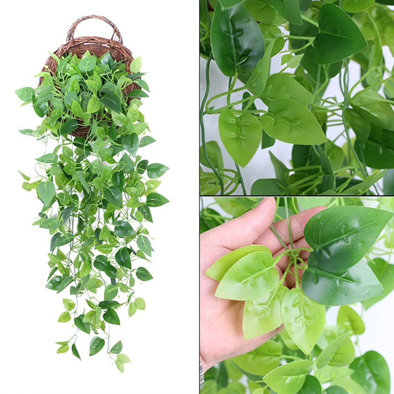 Artificial ivy hanging vine plants iced forked ice heart leaf  artificial hanging plants vine