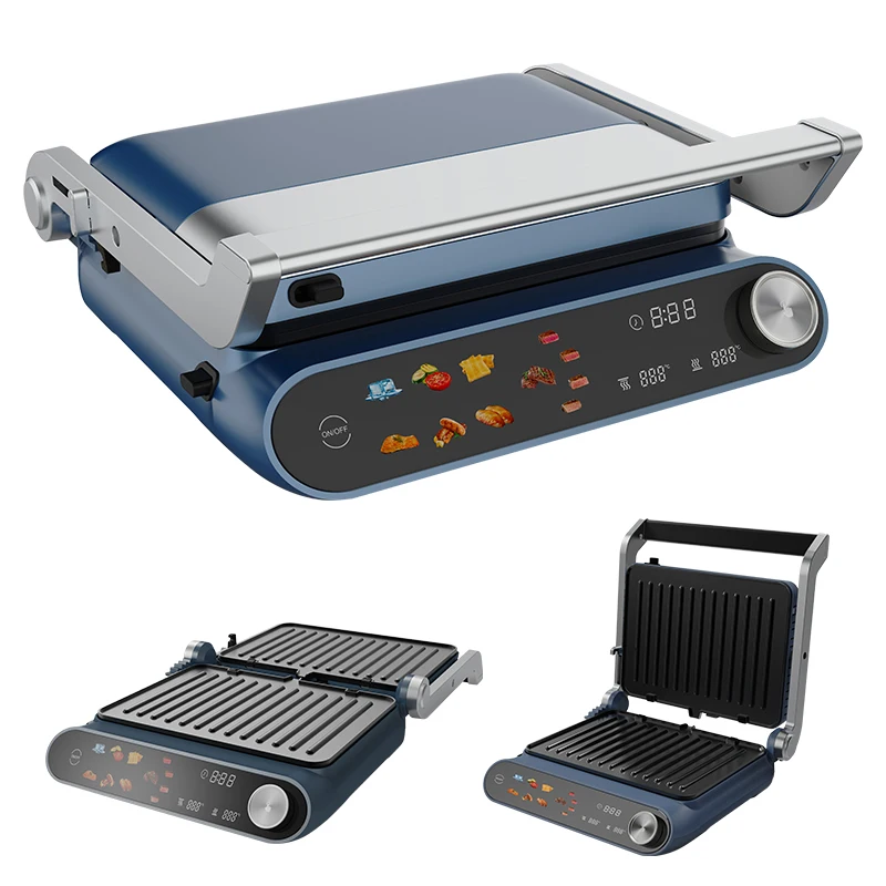 Factory 2024 Russia Separate temperature control 2000W digital BBQ contact grill smart automatic electric barbecue grill
