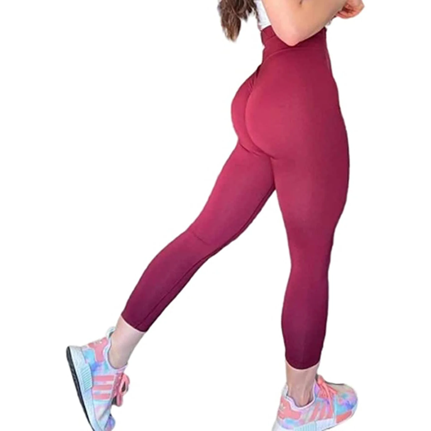 Workout Leggings for Women Seamless Scrunch Tights 56% Nylon, 34% Polyester, 10% Spandex Workout Leggings for Women Seamless