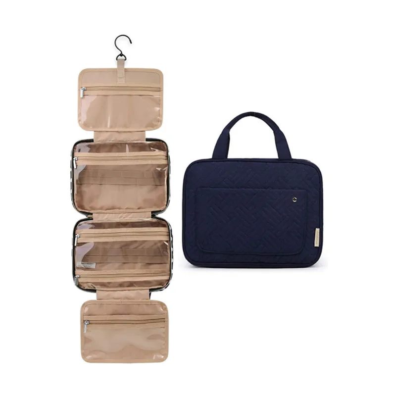 Toiletry Bag with Hanging Hook Water-resistant Makeup Cosmetic Bag Travel Organizer for Accessories DOM10752