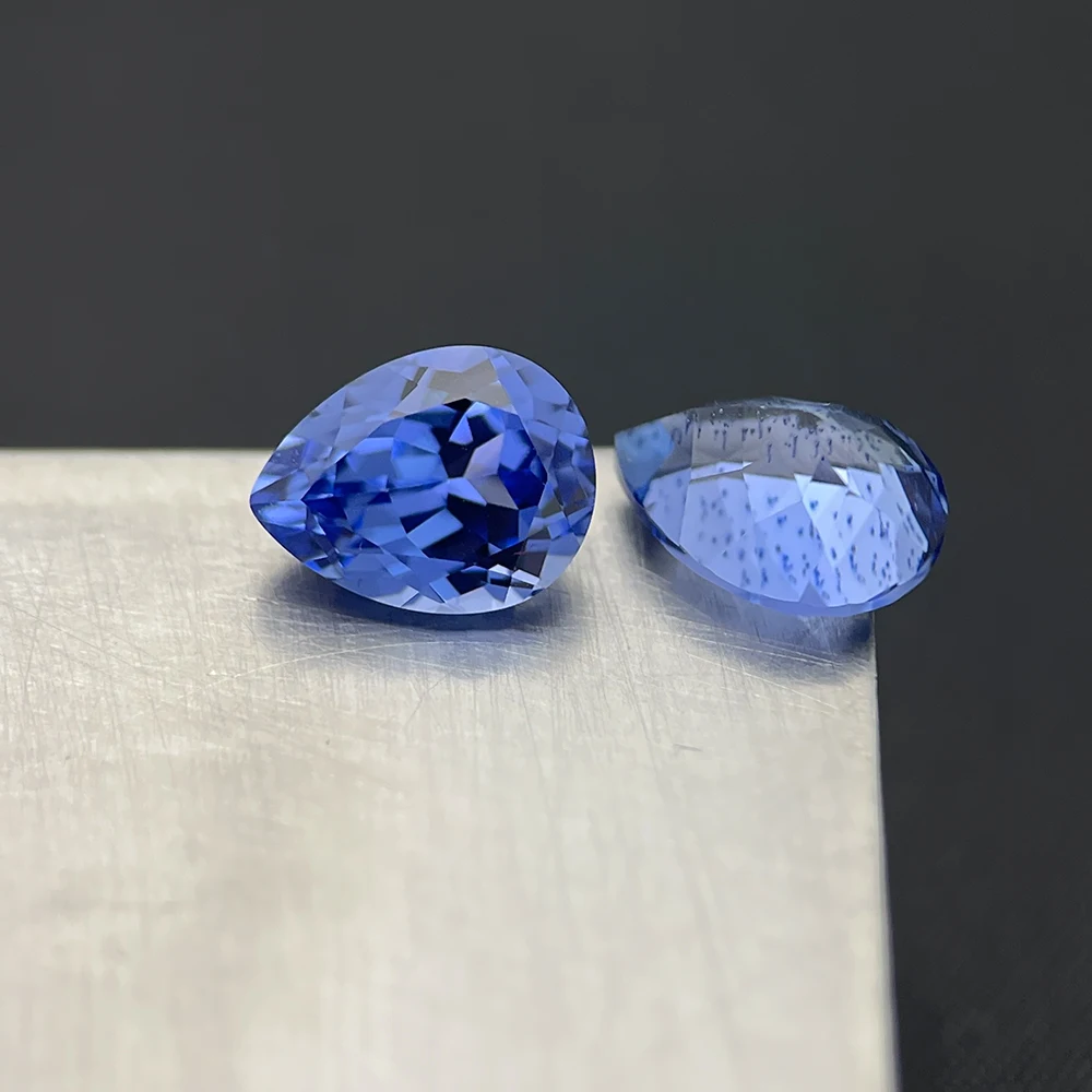 Pear Cut Wholesale Loose Gemstones  Lab Grown Gemstone Cornflower Blue Sapphire For Making Jewelry