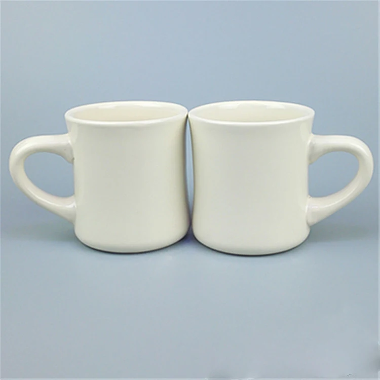 Custom Logo 10-Ounce Ceramic Retro Diner Style Heavyweight Restaurant Mug