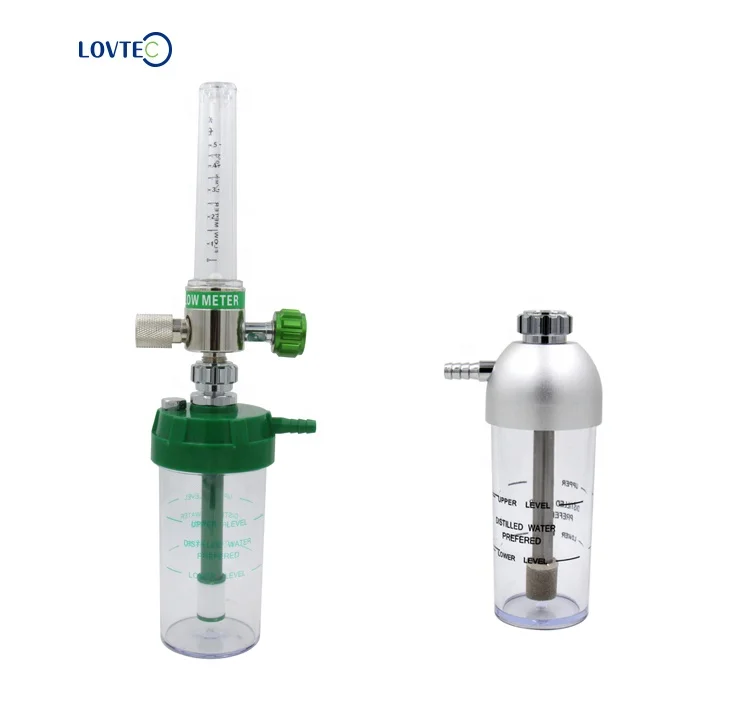 Lovtec Hot sale Professional Manufacturer Hospital Home Use adjust flow rate oxygen  flowmeter with humidifier bottle