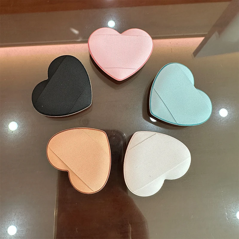 OEM Custom Wholesale Heart Shape Mini Finger Powder Puff Air Cushion Puff Dry&Wet Latex Free Make up Sponge Foam Finger Sponge
