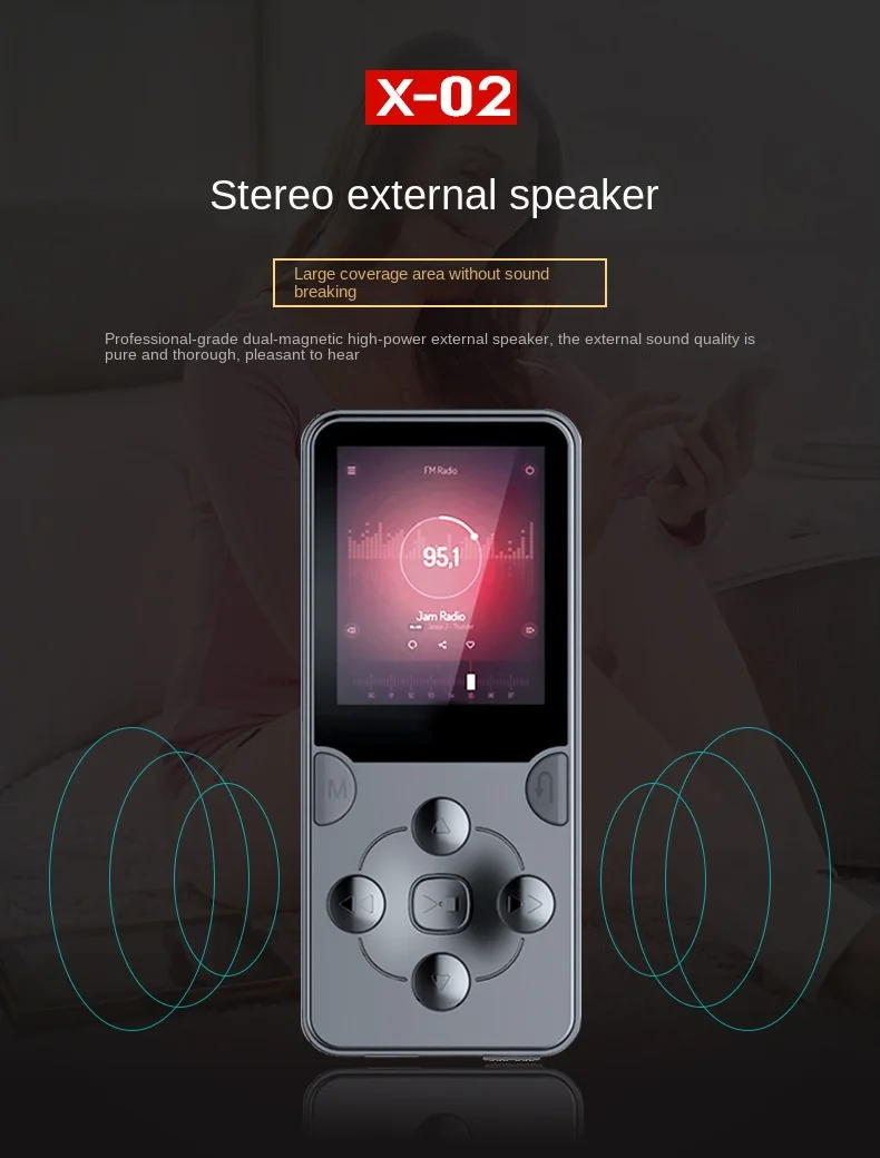 Портативный MP3-плеер для студентов с шумоподавлением Walkman HIFI музыка MP4 Воспроизведение электронная книга видео в любое время