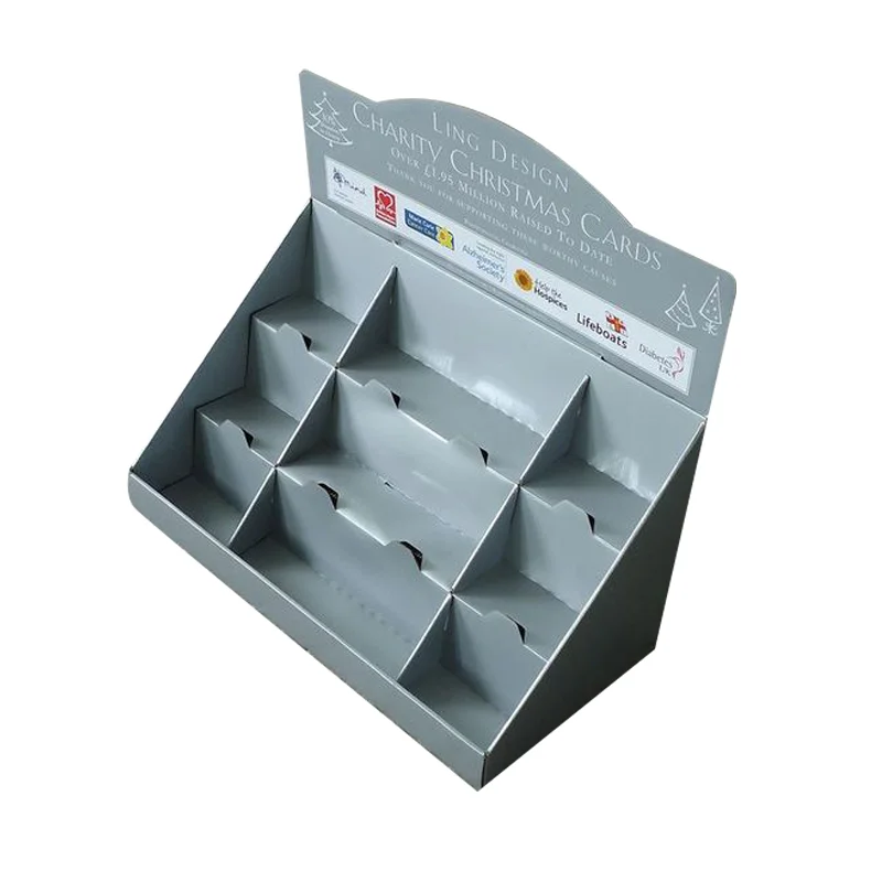 Factory Direct Sale Christmas Paper Corrugated Cardboard Advertising Printing Shelves Paper Counter Tabletop Display Stands Box