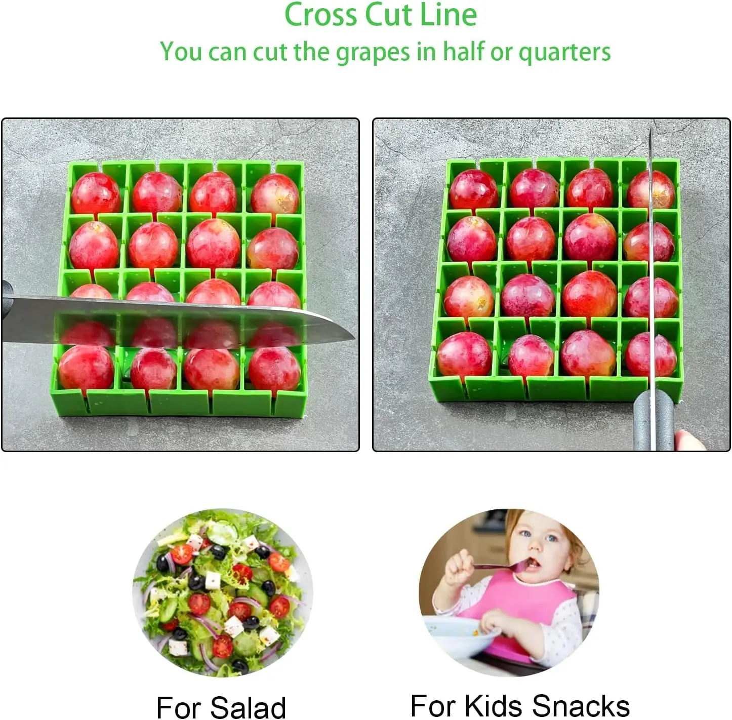 New Kitchen 16 Compartment Slicer Fruit Container Holder Cutter for Salad Grapes Cherry Tomatoes Cutter