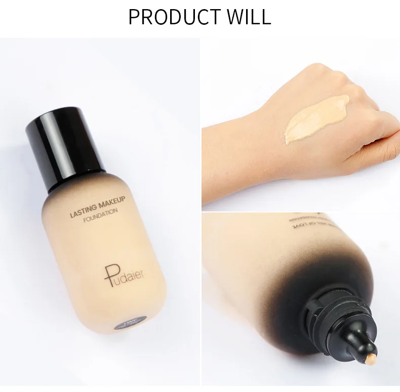 Pudaier 40ml professional concealing foundation makeup matte tonal base Liquid cosmetics foundation cream for face full coverage