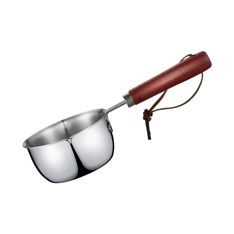 Stainless Steel Pot Beautiful Wooden Handle Designed Versatile Cooking Techniques Suitable Various Recipes