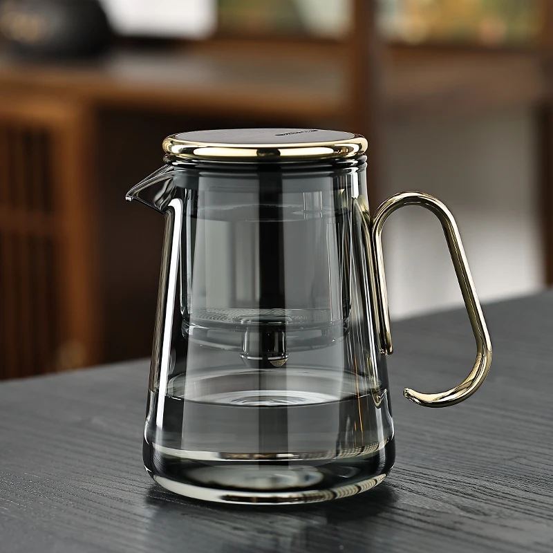 Elegant cup brewing teapot tea separation household tea brewing artifact magnetic suction tea brewing artifact glass filter