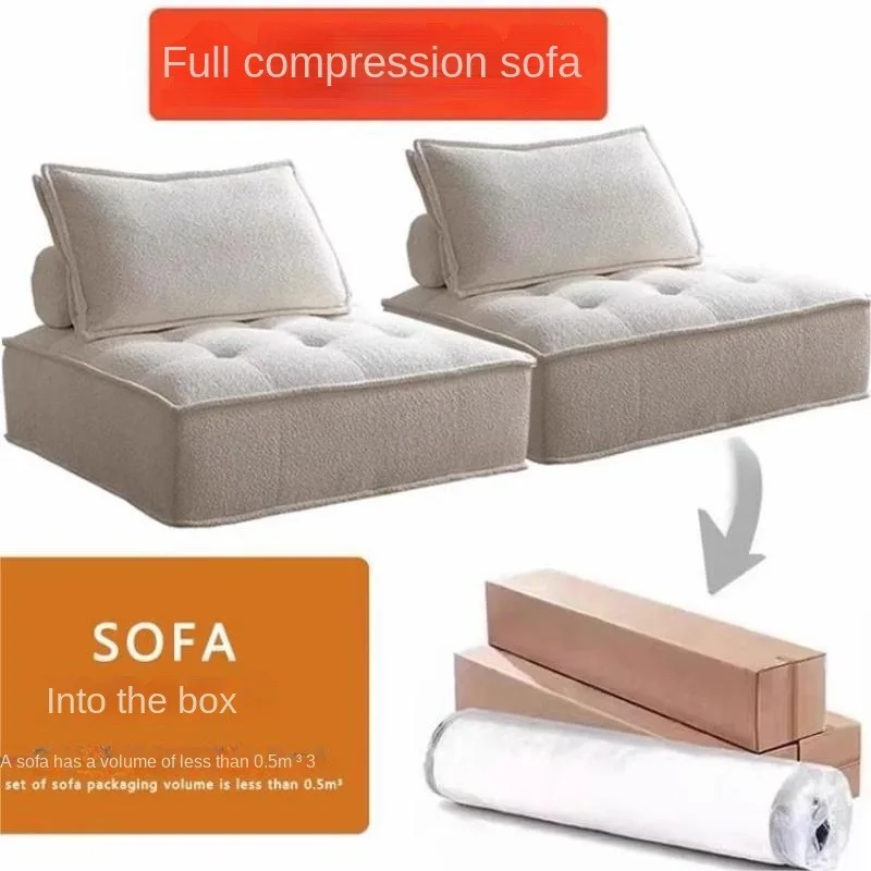 Modern Living Room Furniture Recliner Sectional Couch Vacuum Sponge Compression Packing Modular Corner Foam Compressed Sofa set