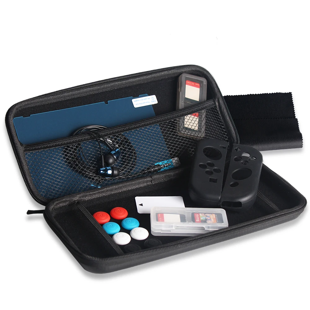 IV-SWT01 For Nintendo Switch 13 in 1 Game Kit With 24 pcs Game Stand And Black Small Game Bag Case Screen Film