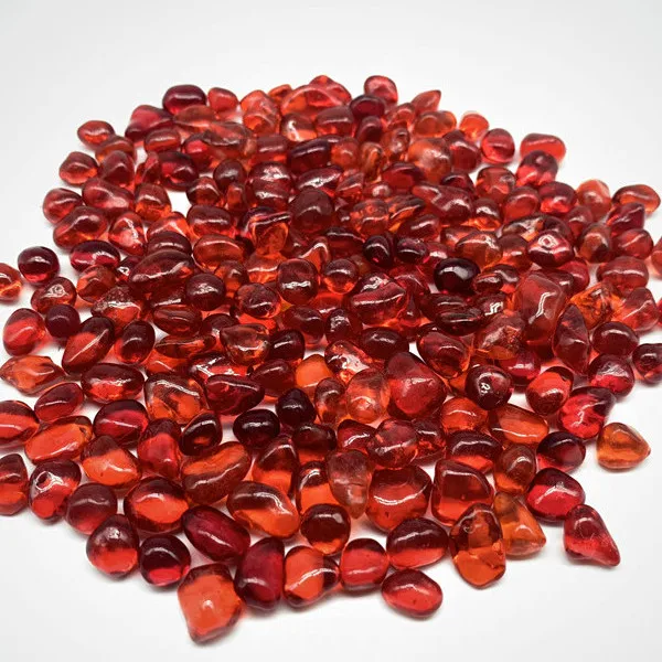 Factory price 6-9mm red irregular glass bead glass pebble for swimming pool interior finish