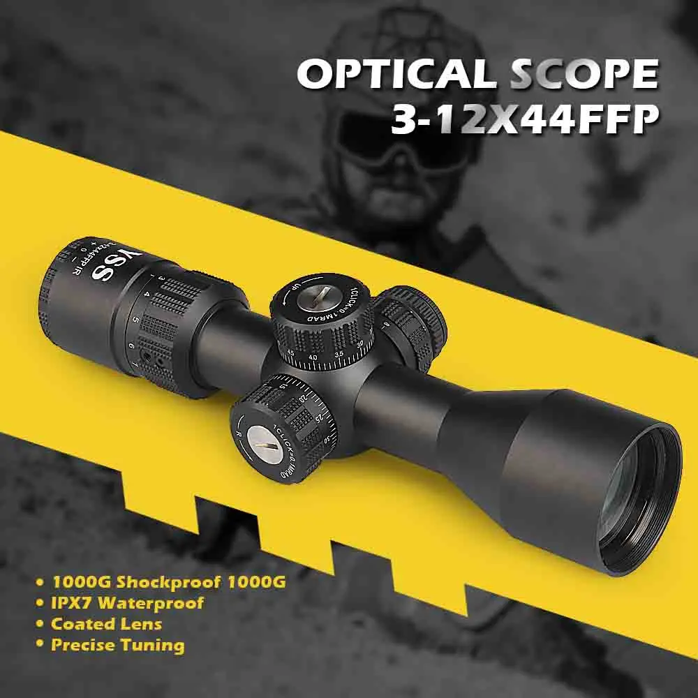 Brand new model 1-0420 wholesale hunting spotting scope FFP 3-12x44 telescope optical sight
