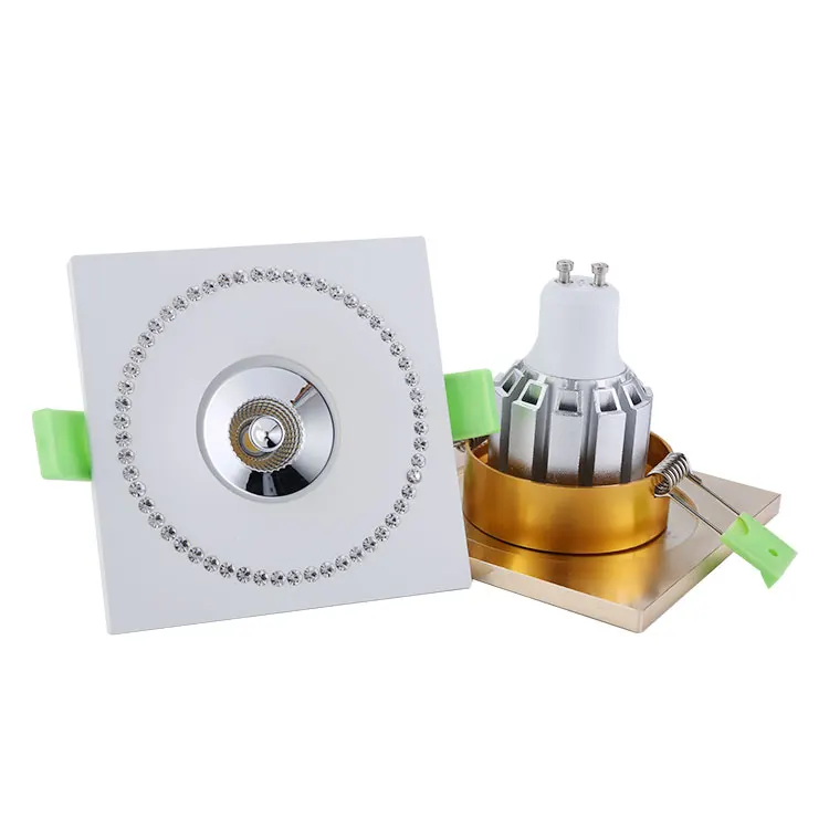 New design top quality indoor aluminum round square ceiling AC 85-265 dimmable GU10 frame COB recessed led spotlight
