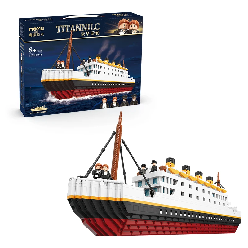 MOYU Block romantic 2980 pcs titanic luxury cruise ship model assembly mini building block