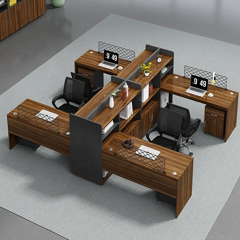 Modular Office desk Furniture Cubicles L Shaped Table Two Person Workstation Desk
