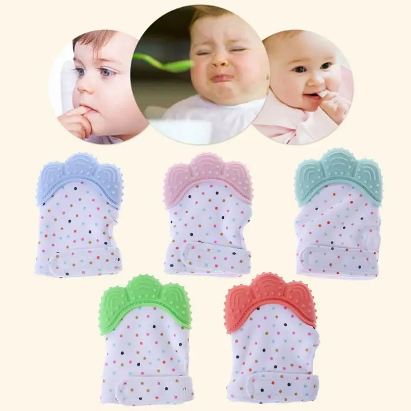 Silicone Teeth Stick Soft Kids Anti-Eating Bite Toys Teething Mitten Glove for Babies Wholesale Baby Teether