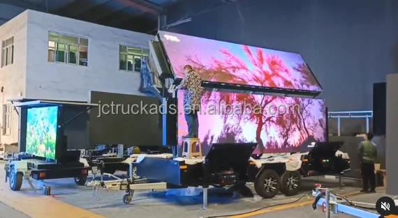Hot selling 15 Square Meters  Advertising Commercial Outdoor Mobile LED Screen Vehicle  LED Billbirad.