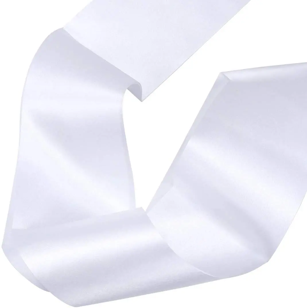 LEMON White Blank Satin Sash Party Accessory for Party Wedding Decorations and DIY - Design Your Own Sash